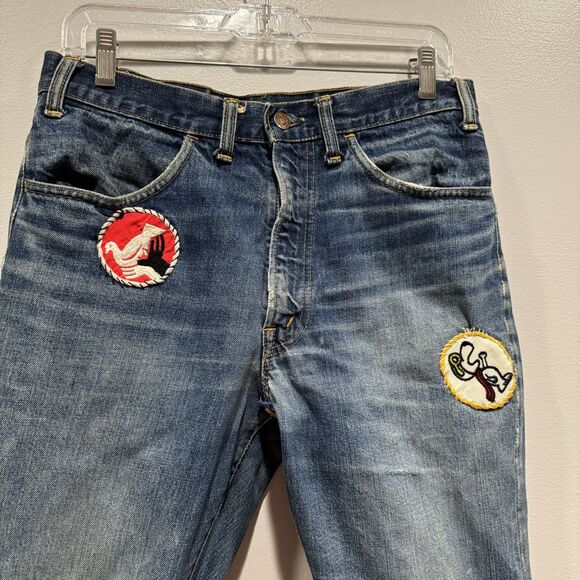 Levi's VTG Jeans 517 Big E Orange Tab Patches Bootcut 1969-1971 Talon Zip 32x34 - Picture 2 of 16